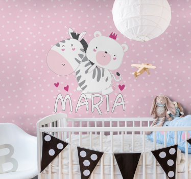 Kids wall mural adorable animal pals - TenStickers