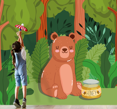 Kids wall mural cute bear art - TenStickers