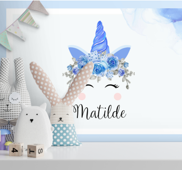 Kids wall mural cute unicorn design - TenStickers