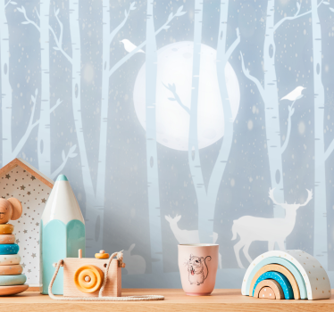 Kids wall mural deer and moon - TenStickers