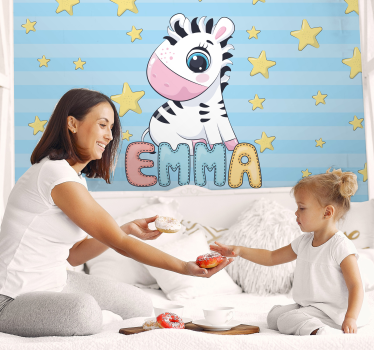 Kids wall mural zebra and stars - TenStickers