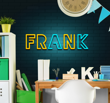 3d wall mural neon name sign - TenStickers