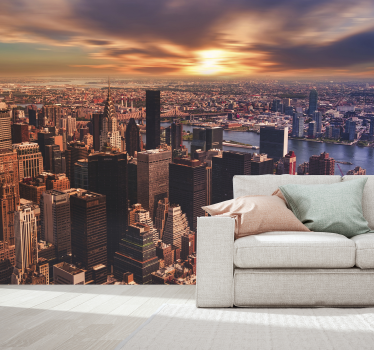 Newyork high buildings view skyline wall mural - TenStickers