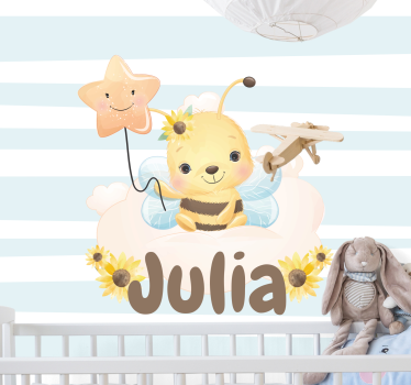 Nursery wall mural cute bee design - TenStickers