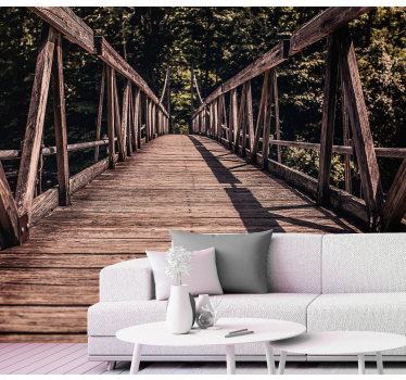 Old bridge 3d mural wallpaper - TenStickers