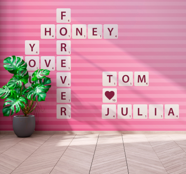 Personalised Crossword Circles custom murals - TenStickers