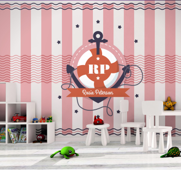 Kids wall mural personalized nautical theme - TenStickers