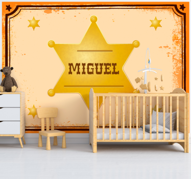 Personalized Sheriff Star kids wall mural - TenStickers