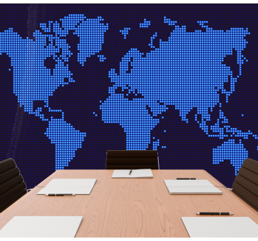 Pixelated Global Map world map wall mural - TenStickers
