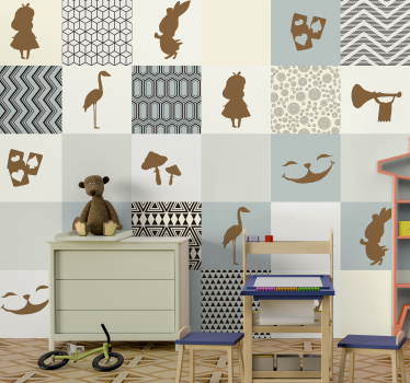 Tale Silhouette Collage kids wall mural - TenStickers