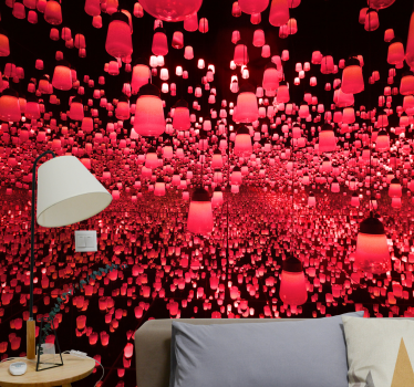 Red lanterns water reflection Bedroom Murals - TenStickers