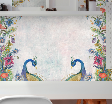 Shabby chic style peacocks  nature murals - TenStickers