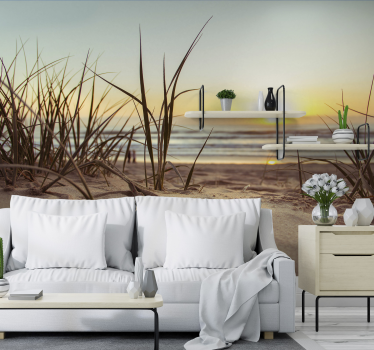 Sunset and beach landscape wall mural - TenStickers