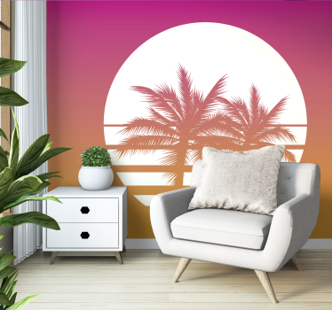 Sunset Vintage Landscape landscape wall murals - TenStickers