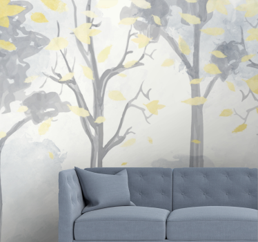 Tree mural autumn tree silhouettes - TenStickers