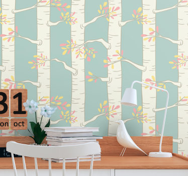 Tree mural birch tree design - TenStickers