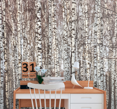 Tree mural birch tree forest - TenStickers
