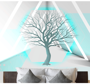 Tree mural geometric tree design - TenStickers