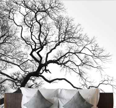 Tree mural leafless branches silhouette - TenStickers