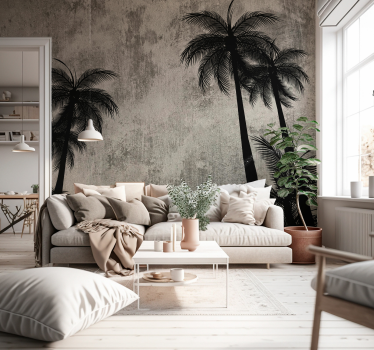 Tree mural outline of palm trees - TenStickers
