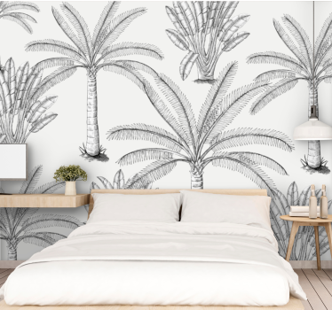 Tree mural palm tree illustrations - TenStickers