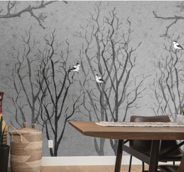 Tree mural twigs and birds - TenStickers