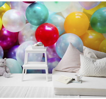 Vibrant Balloon Mosaic kids wall mural - TenStickers