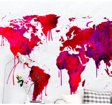 Vibrant Global Map world map wall mural - TenStickers