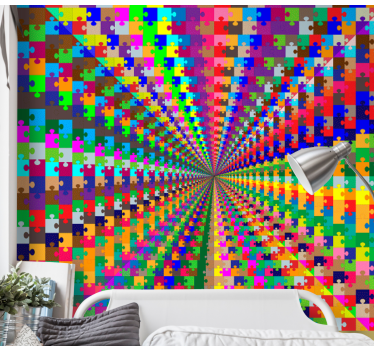 Puzzle explosion 3D wall mural - TenStickers
