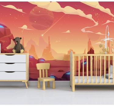 Visit to space Children´s Wall Murals - TenStickers