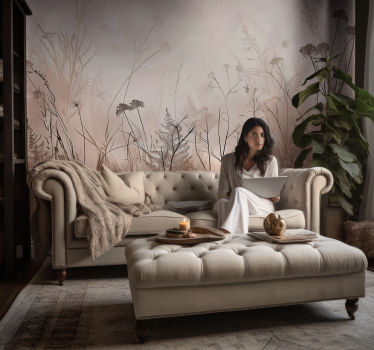Wild reed plant nature landscape wall mural - TenStickers