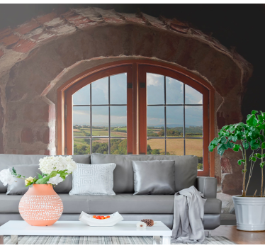 Window with views to sky 3d mural wallpaper - TenStickers