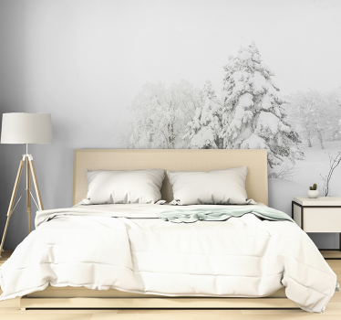Winter storm and tree Forest mural - TenStickers