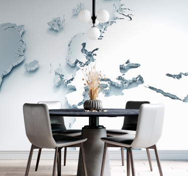 World map wall mural extensive global map - TenStickers