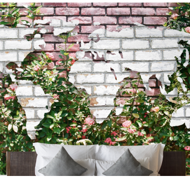 World map wall mural flowering world map - TenStickers