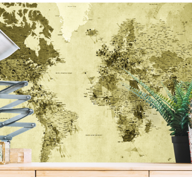 World map wall mural retro globe design - TenStickers