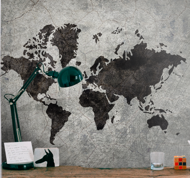 World map wall mural world map silhouette - TenStickers
