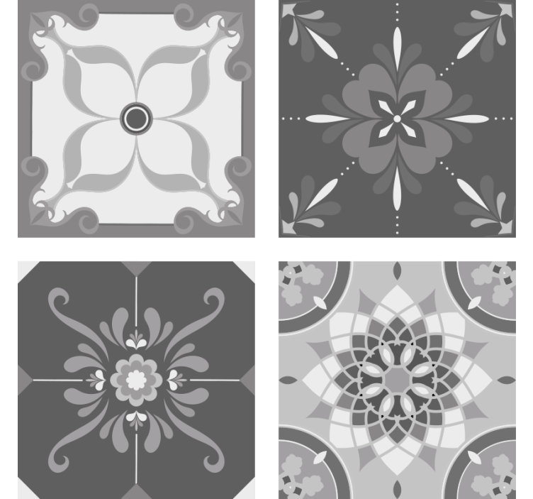 Coasters with detailed grey design - TenStickers
