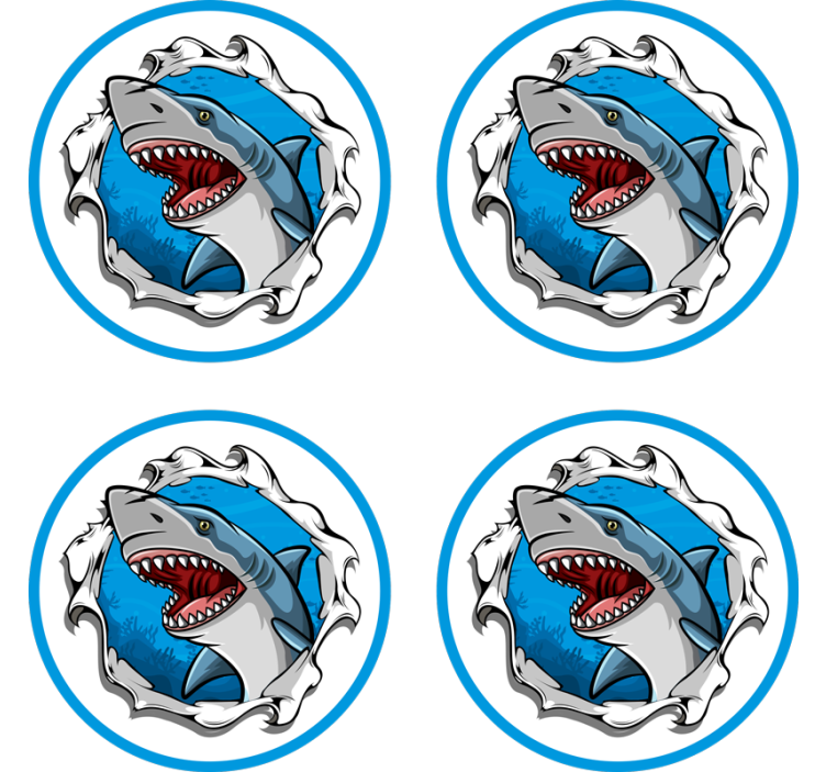 An awesome shark 3d coaster - TenStickers