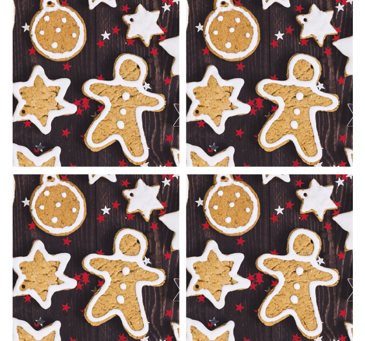 Christmas coaster gingerbread cookies holiday design - TenStickers