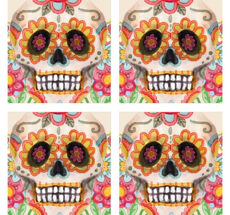 Halloween coasters featuring colorful sugar skull - TenStickers