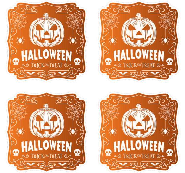 Halloween coasters pumpkin halloween design - TenStickers