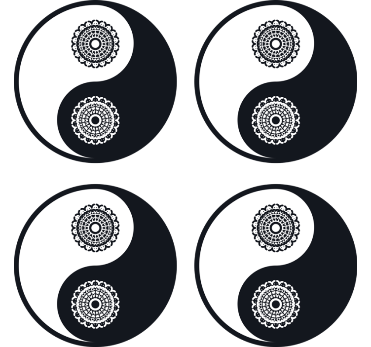 Geek coasters yin yang mandala designs - TenStickers