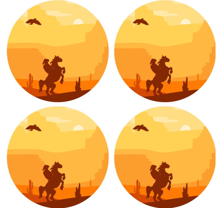 Sunset Desert Scene geek coasters - TenStickers