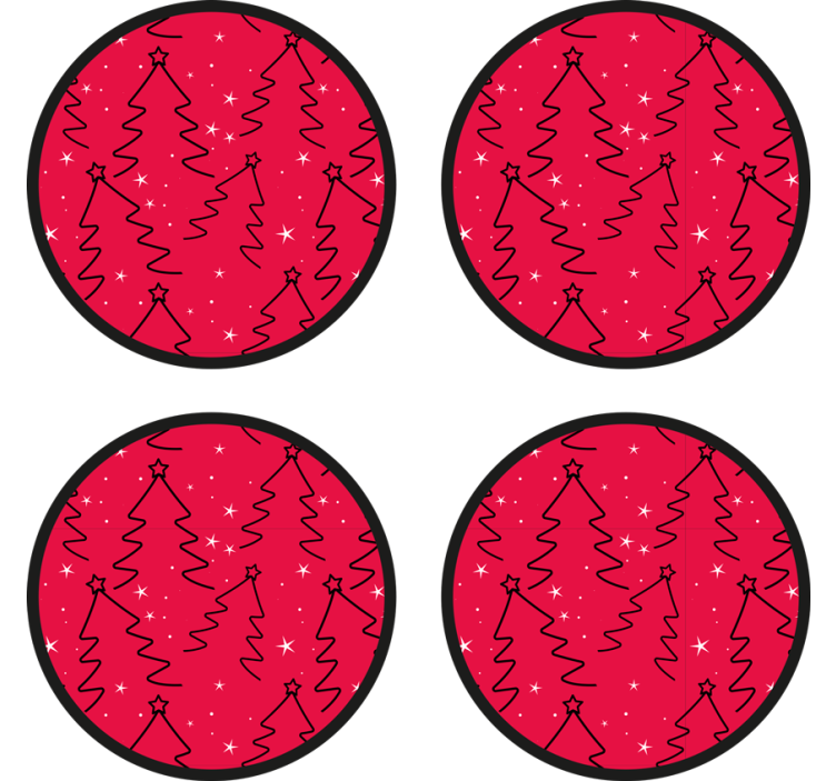 Christmas coaster with festive tree design - TenStickers