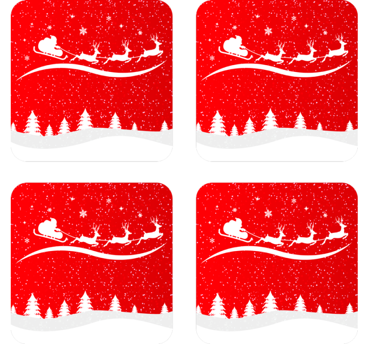 Christmas coaster santa sleigh with reindeer - TenStickers