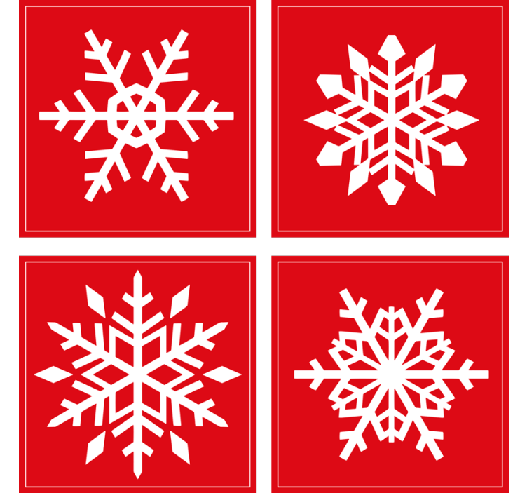 Red Snowflakes drink coaster - TenStickers