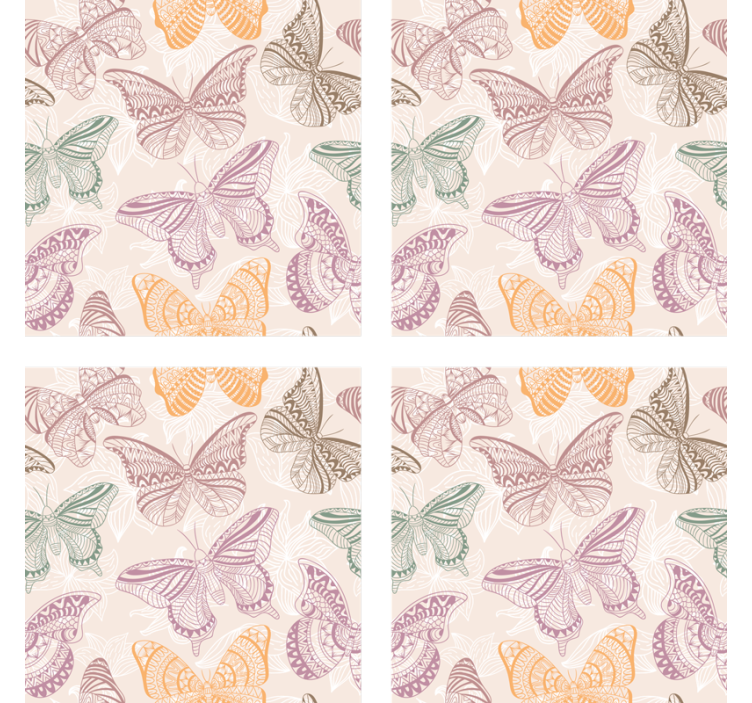 Coasters with intricate butterfly designs - TenStickers
