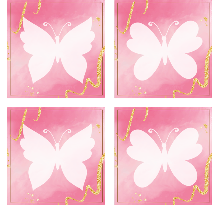 Modern coasters with elegant butterfly design - TenStickers