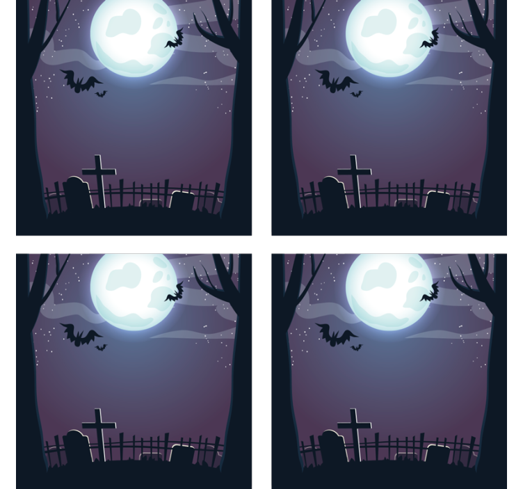 Halloween coasters spooky night scene coasters - TenStickers